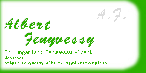 albert fenyvessy business card